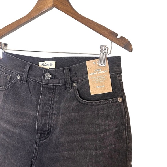 Madewell Long Denim Shorts- Black Bermuda Denim Shorts- Size 27 - Picture 9 of 13
